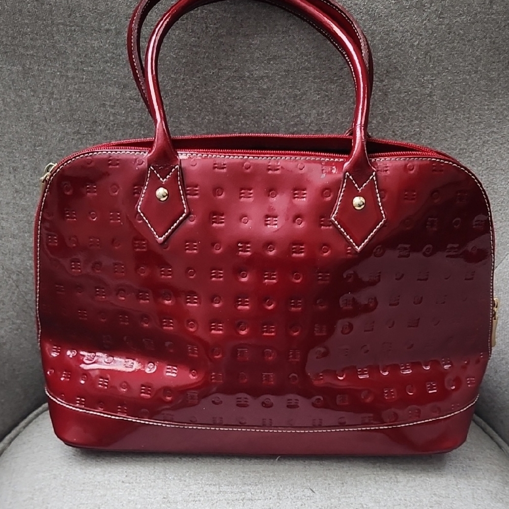 Arcadia Italy Elegant Red Handbag